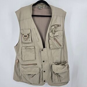 Vintage Kodak Attaccapanni Photography Vest  Men's XL Khaki Multi-Pocket Utility